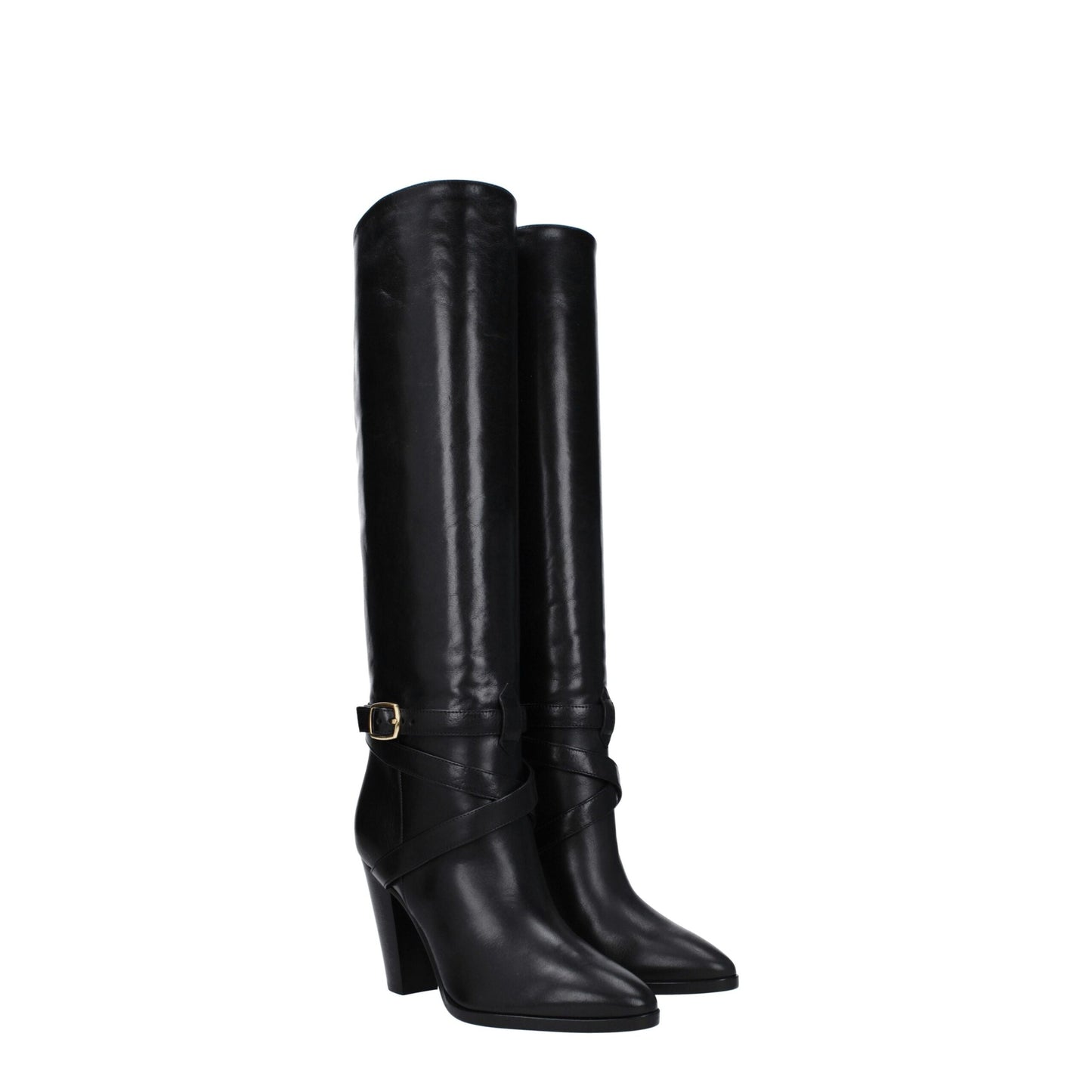 Celine Black Leather Boot with Side Detail