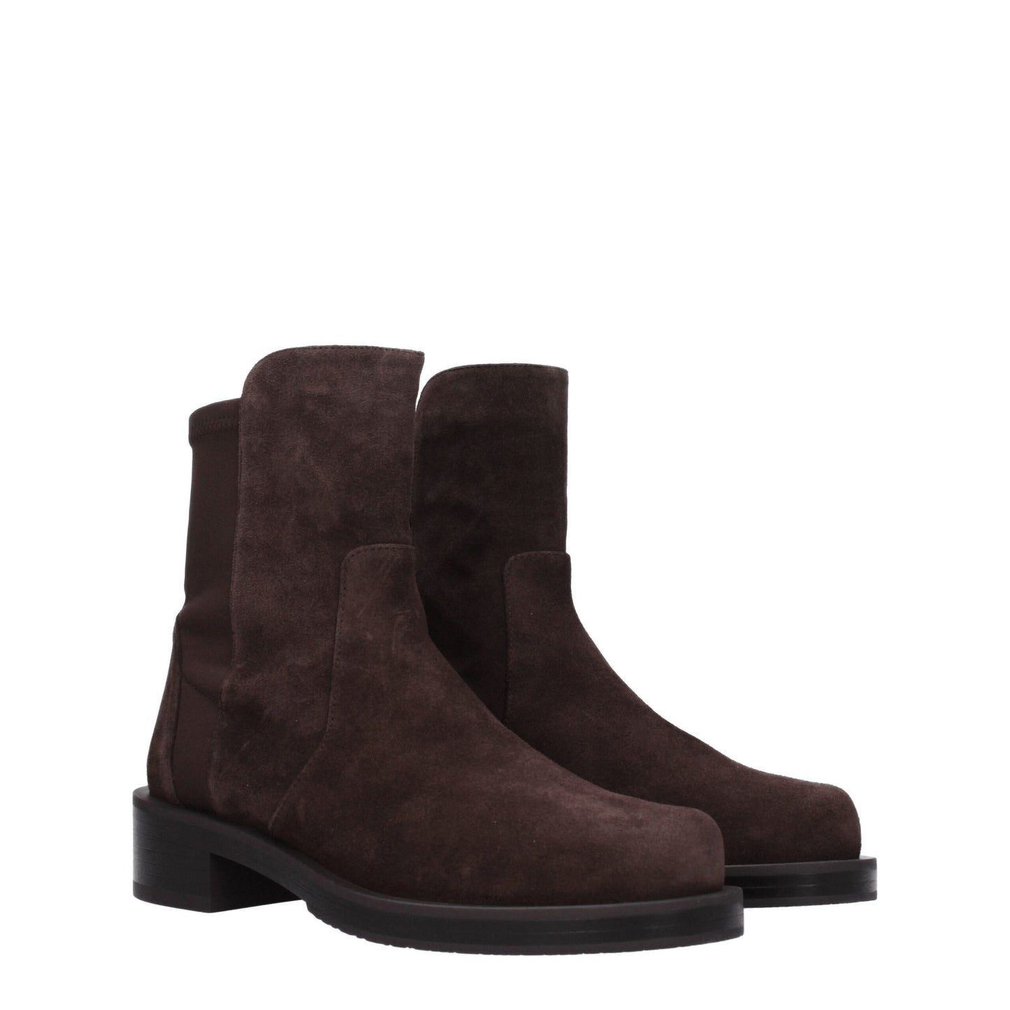 Stuart Weitzman Brown Leather Ankle Boots - Timeless Elegance
