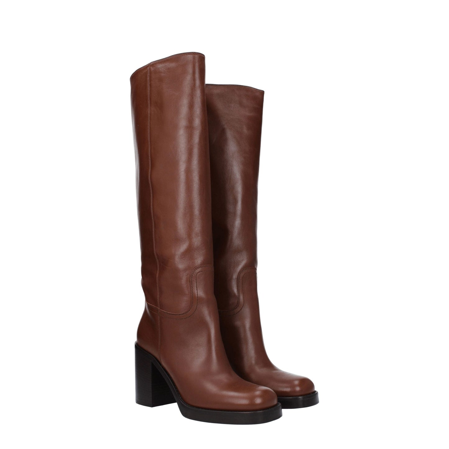 Prada Brown Leather Boot – Elegant Comfort for Every Occasion