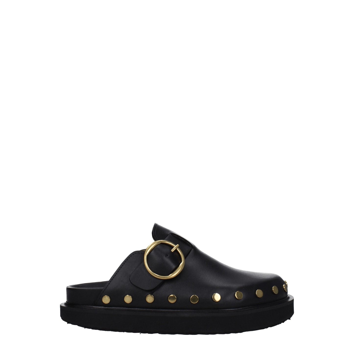 Isabel Marant Black Leather Slipper with Studs