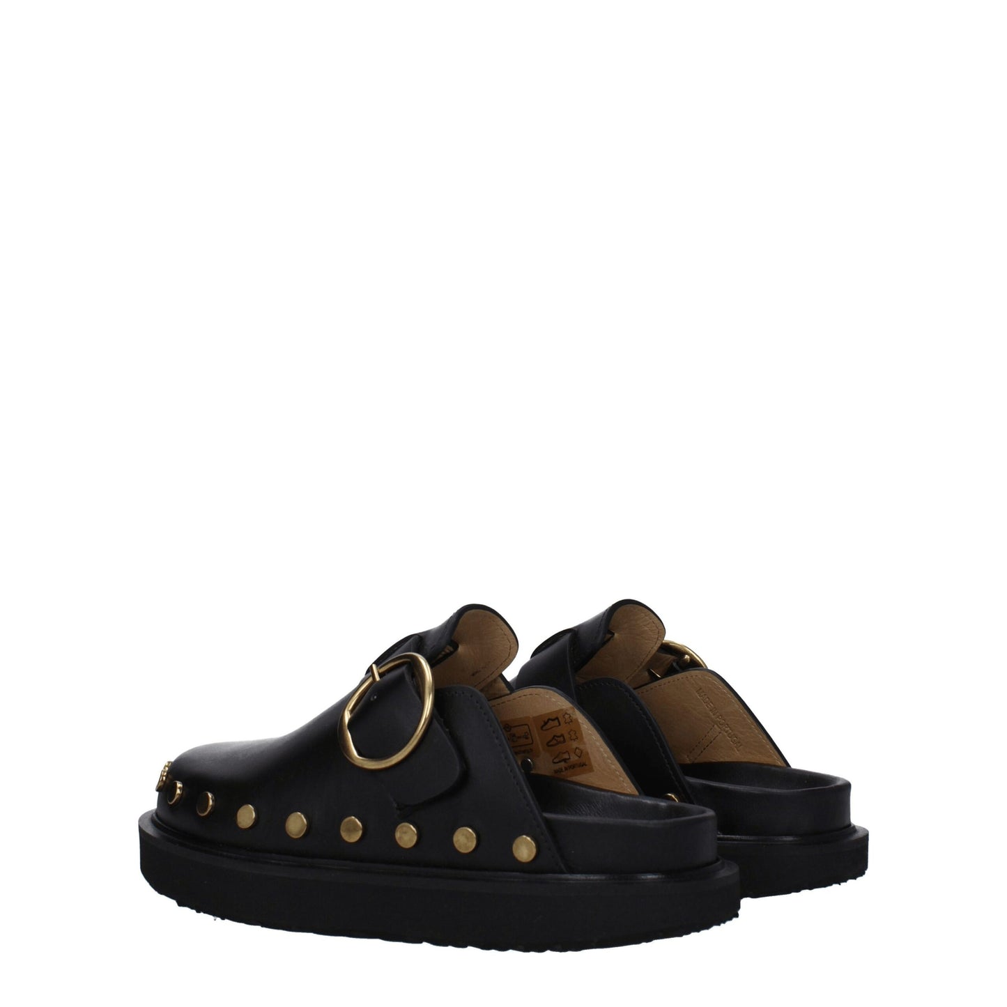Isabel Marant Black Leather Slipper with Studs