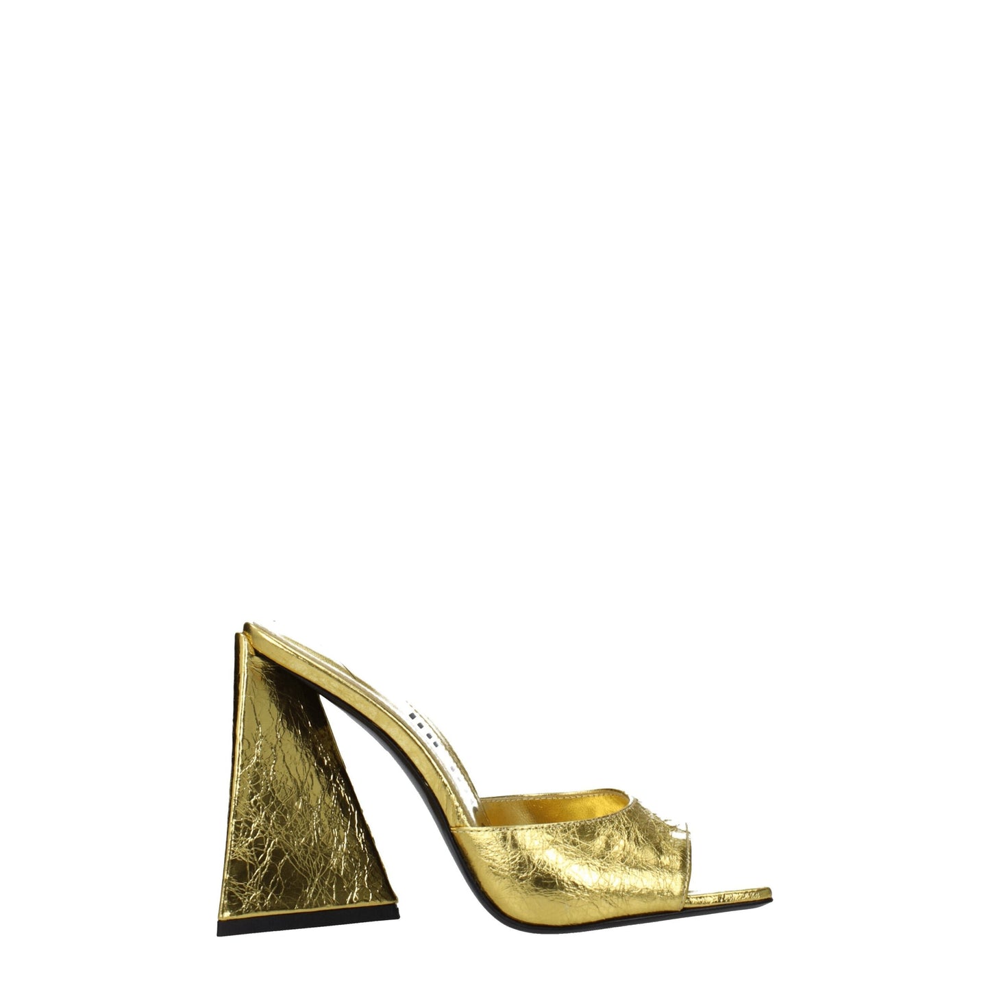 The Attico Gold Leather Sandal - Vintage Pin Up Style