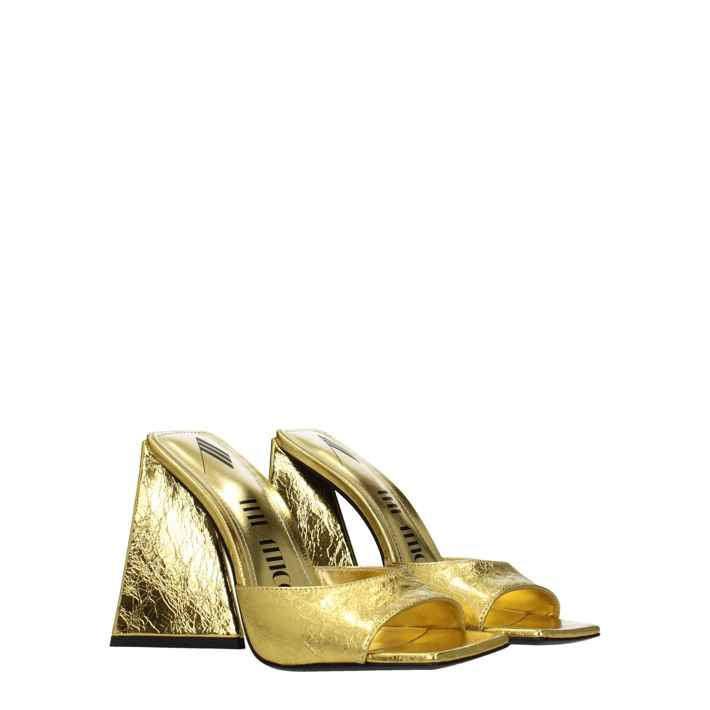 The Attico Gold Leather Sandal - Vintage Pin Up Style