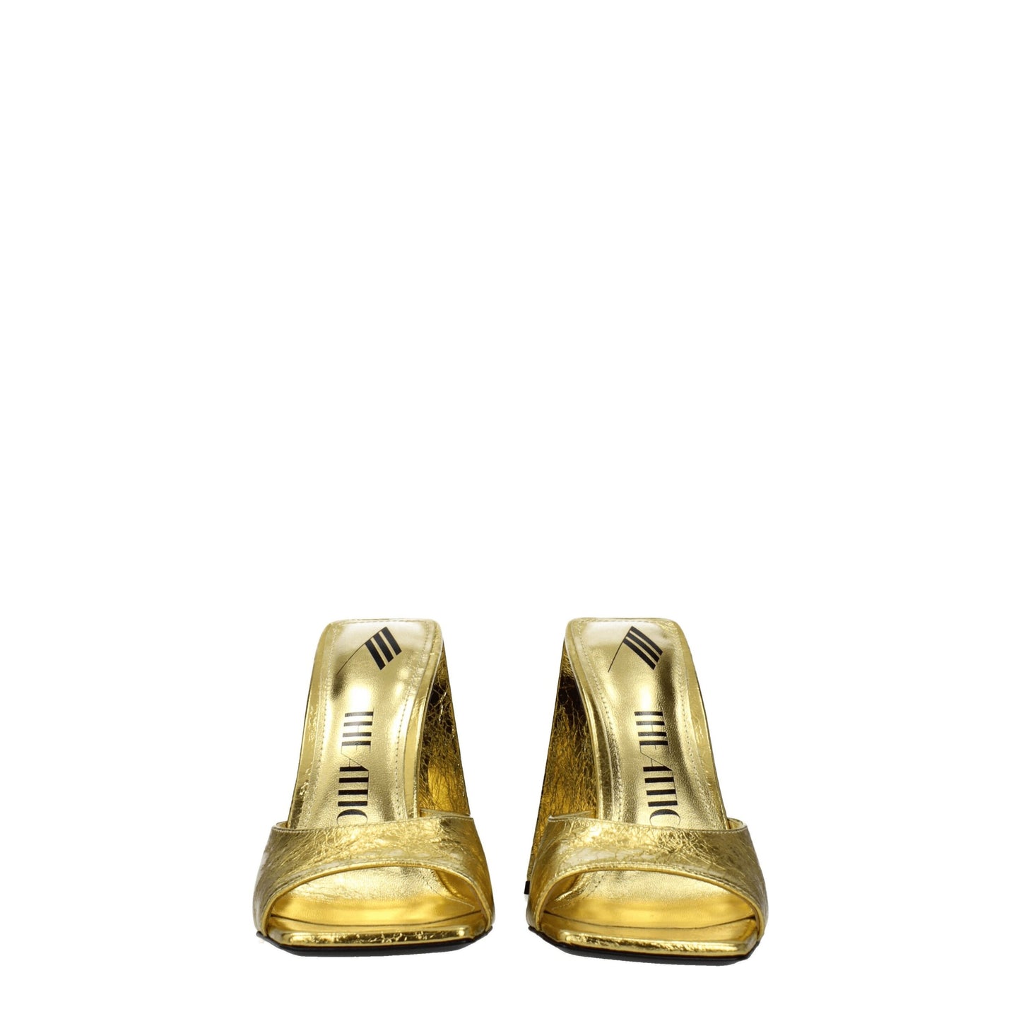 The Attico Gold Leather Sandal - Vintage Pin Up Style