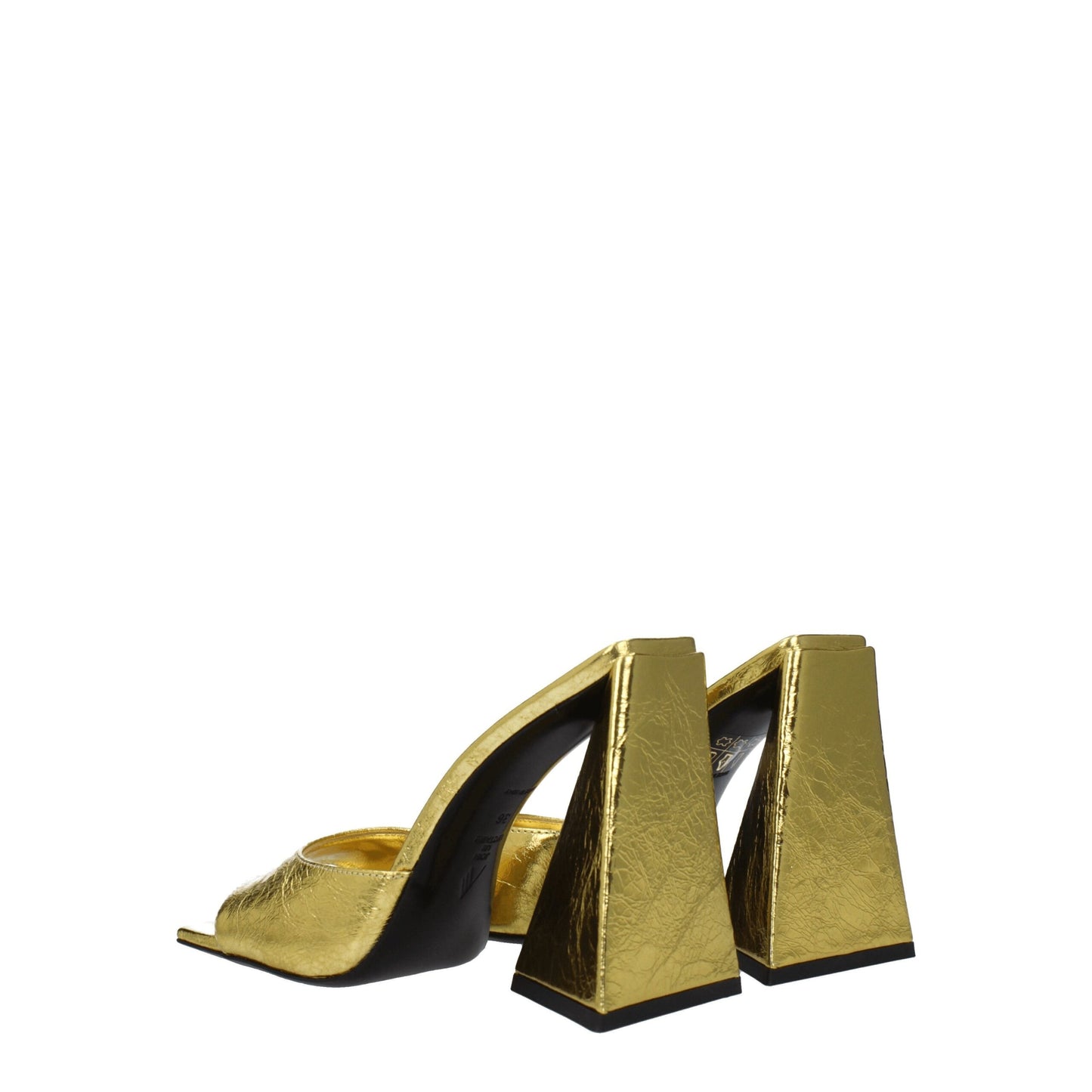 The Attico Gold Leather Sandal - Vintage Pin Up Style