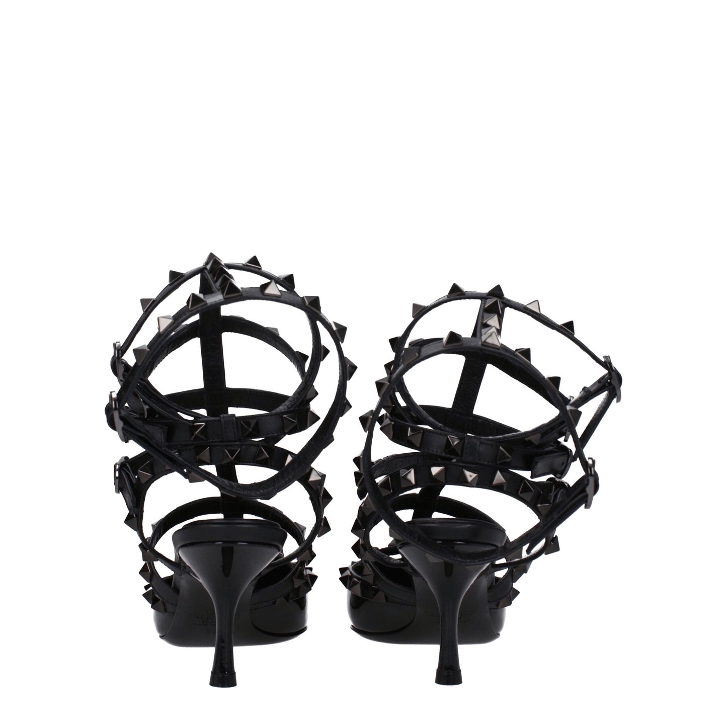 Valentino Garavani Black Leather Sandal with Studs