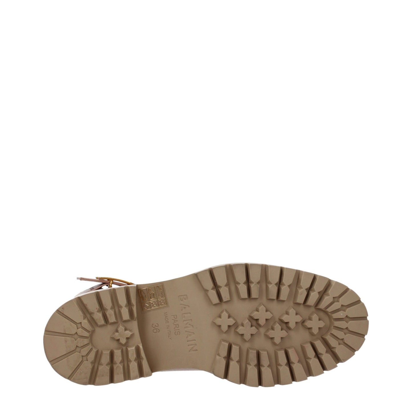 Balmain Beige Leather Ankle Boots – Sporty Glam Statement Piece