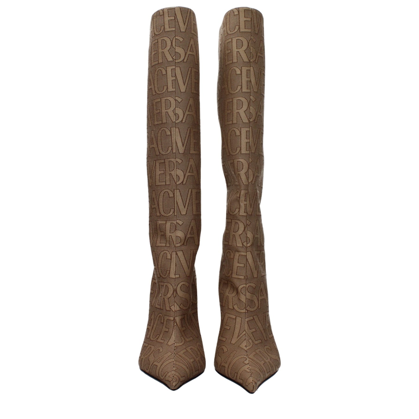 Versace Beige Fabric Boot - Bold Luxury for the Confident Individual