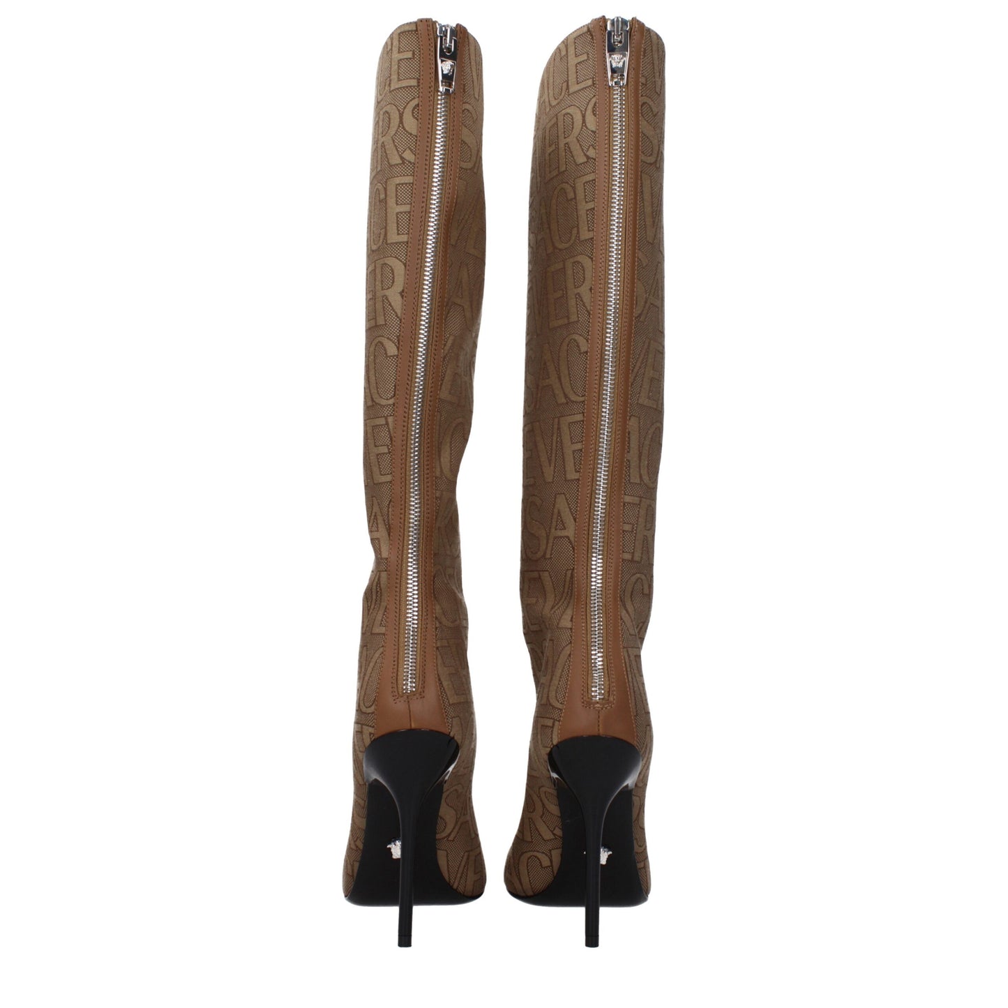 Versace Beige Fabric Boot - Bold Luxury for the Confident Individual