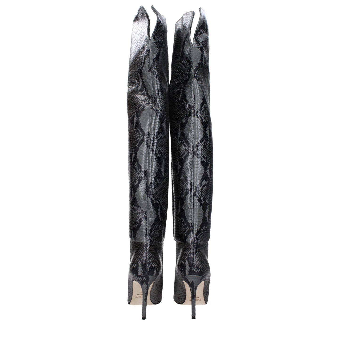 Paris Texas Gray Leather Over The Knee Boots