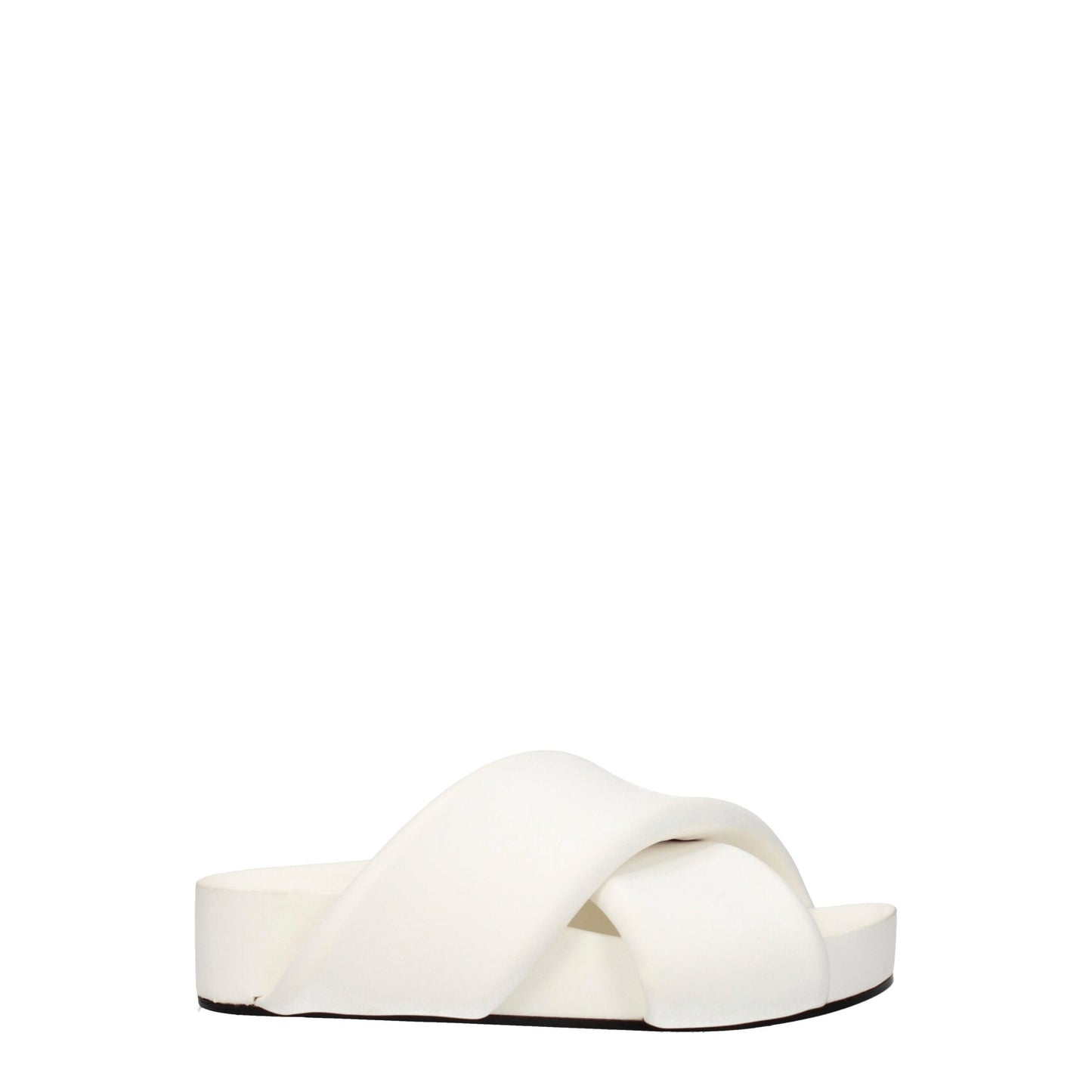 Jil Sander White Leather Slip On Sandals