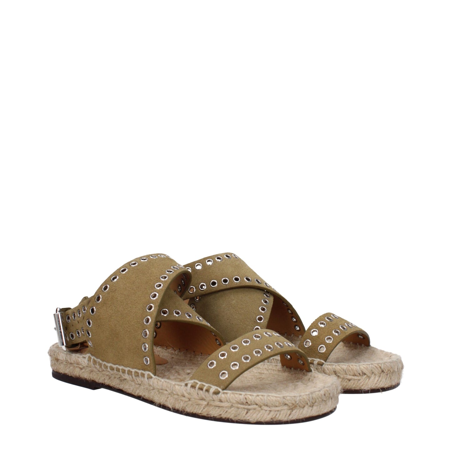 Isabel Marant Green Leather Sandal with Studs