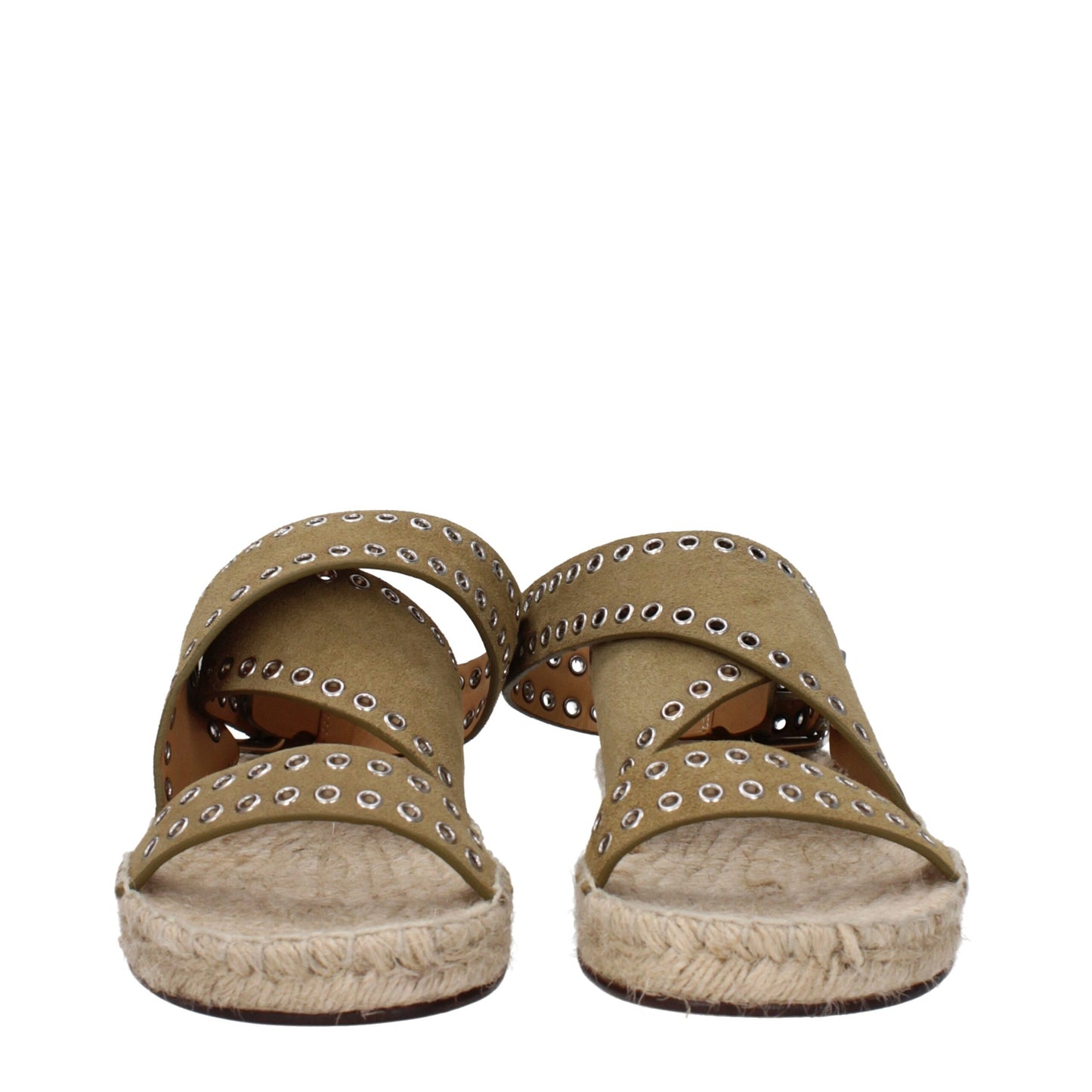 Isabel Marant Green Leather Sandal with Studs