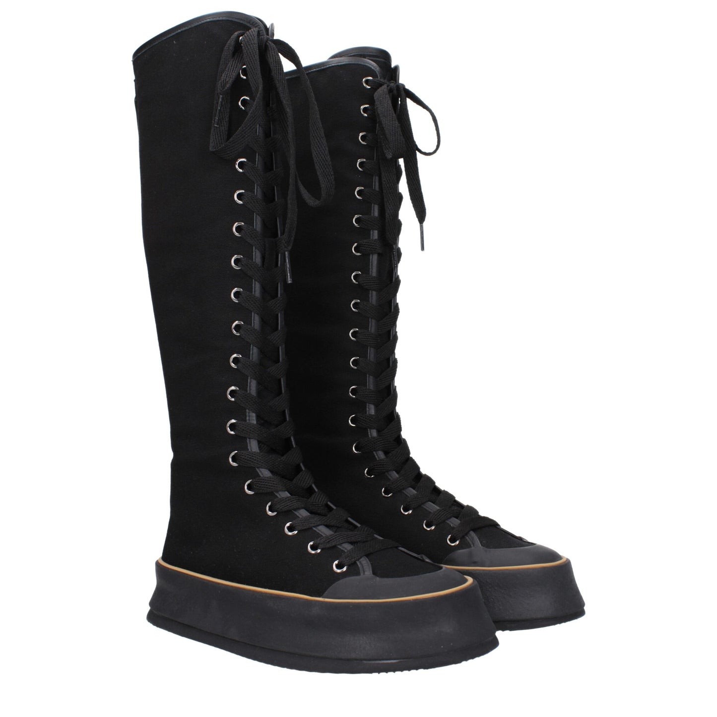 Max Mara Black Fabric Boot with Vintage Effect
