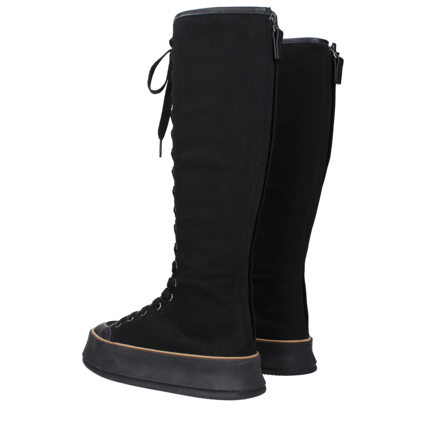 Max Mara Black Fabric Boot with Vintage Effect