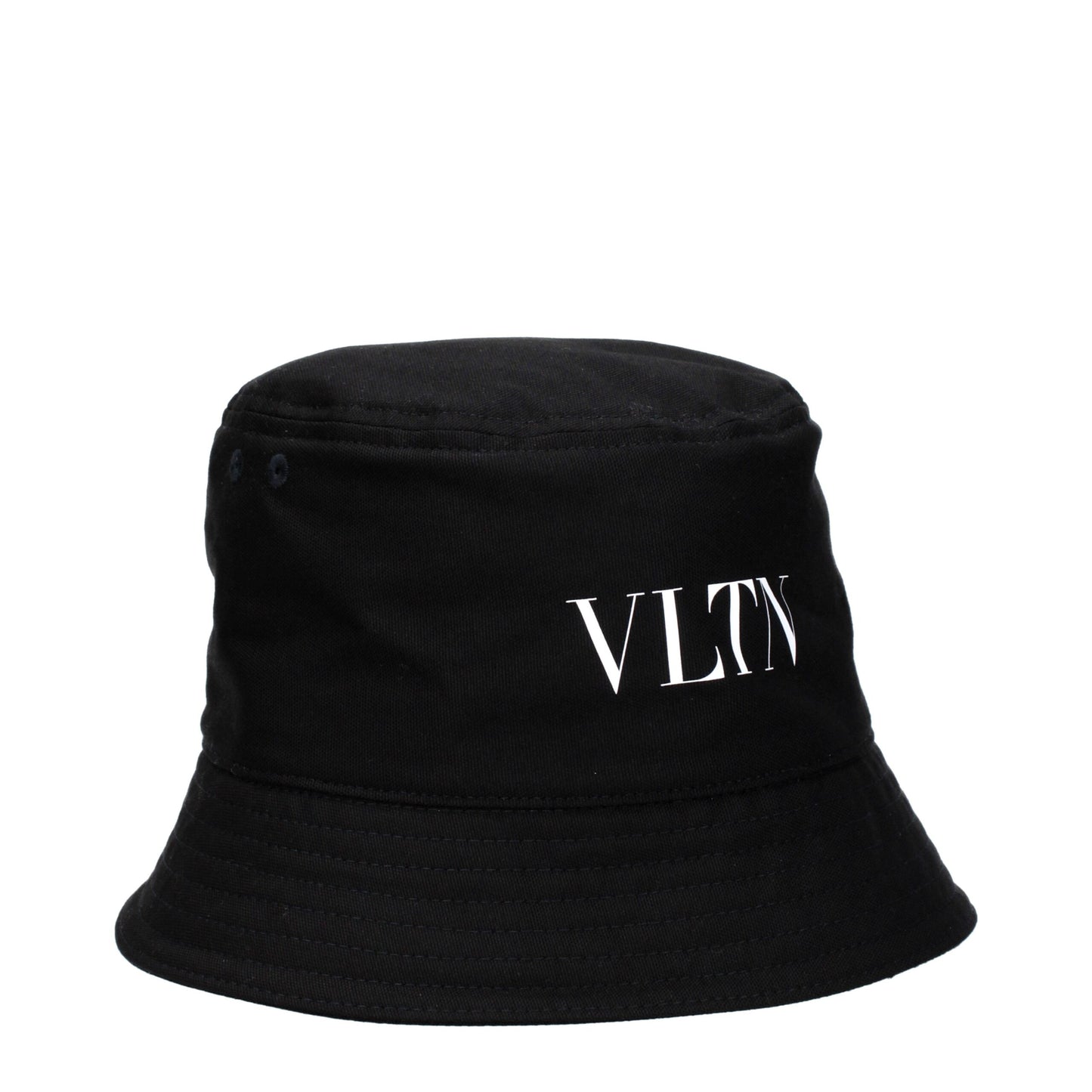 Valentino Garavani Black Cotton Hat with Front Logo