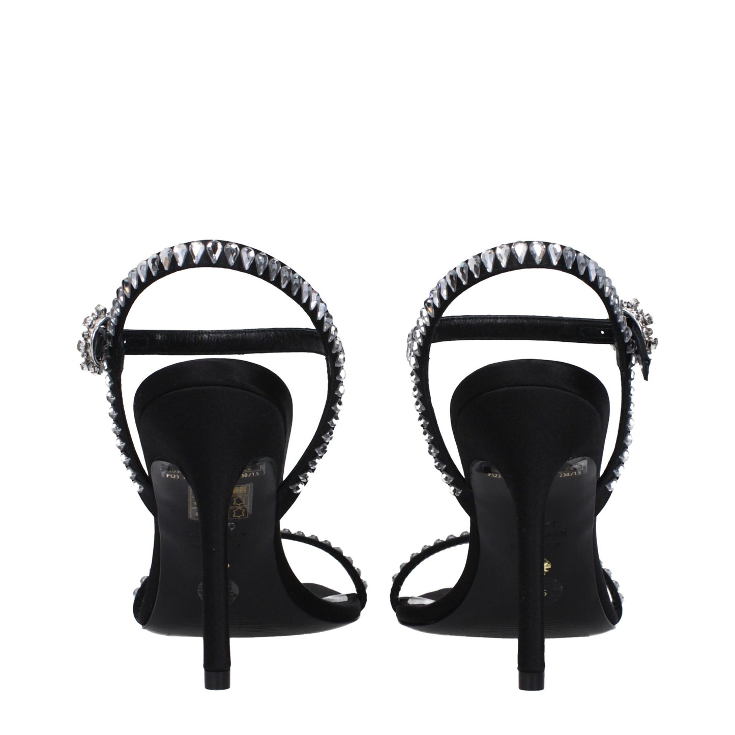 Stuart Weitzman Black Satin Sandal - Elegance Meets Glamour