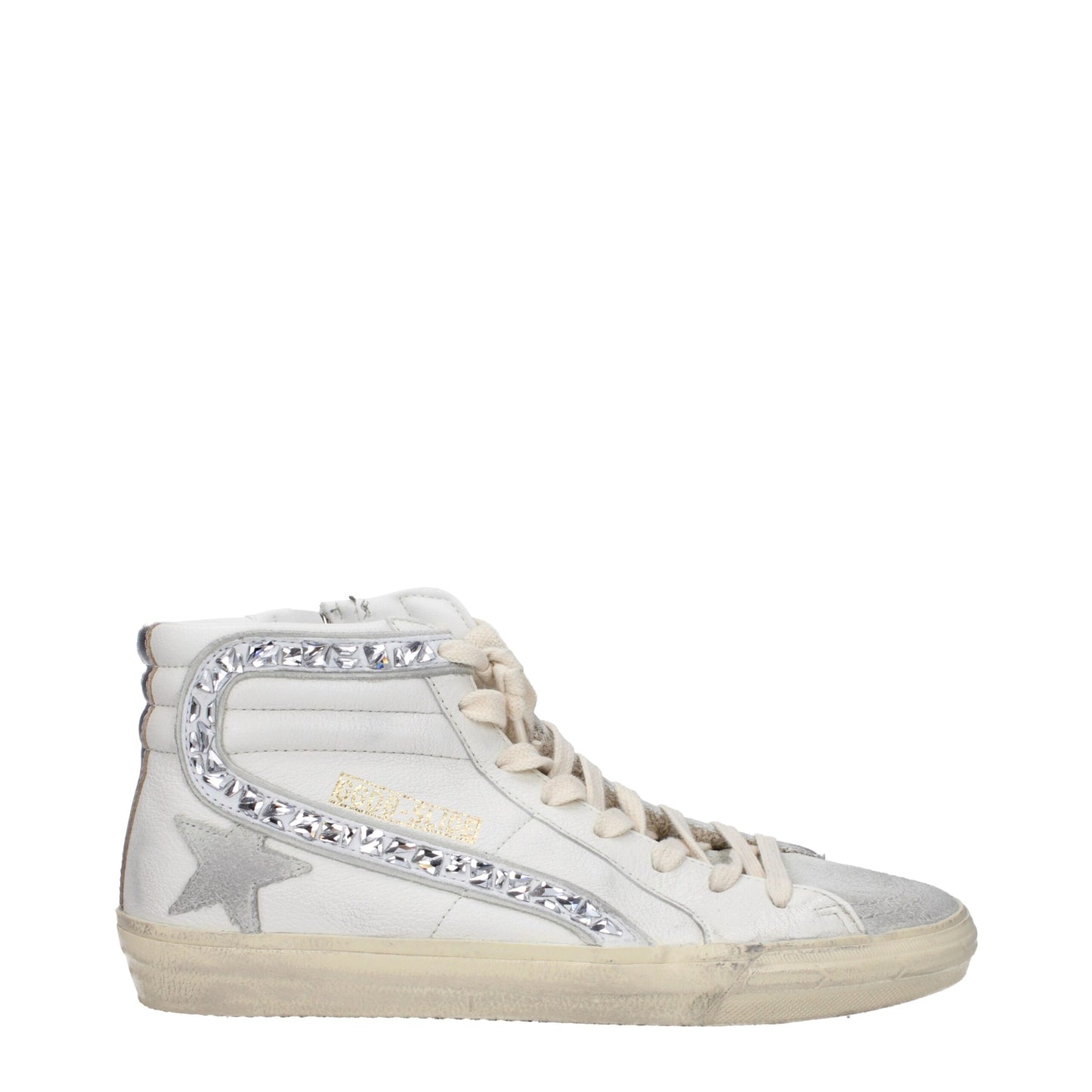 Golden Goose White Leather Sneakers - Vintage Style with Unique Aged Effect