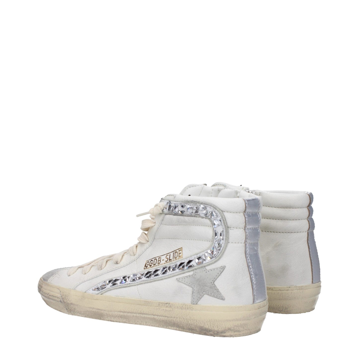Golden Goose White Leather Sneakers - Vintage Style with Unique Aged Effect
