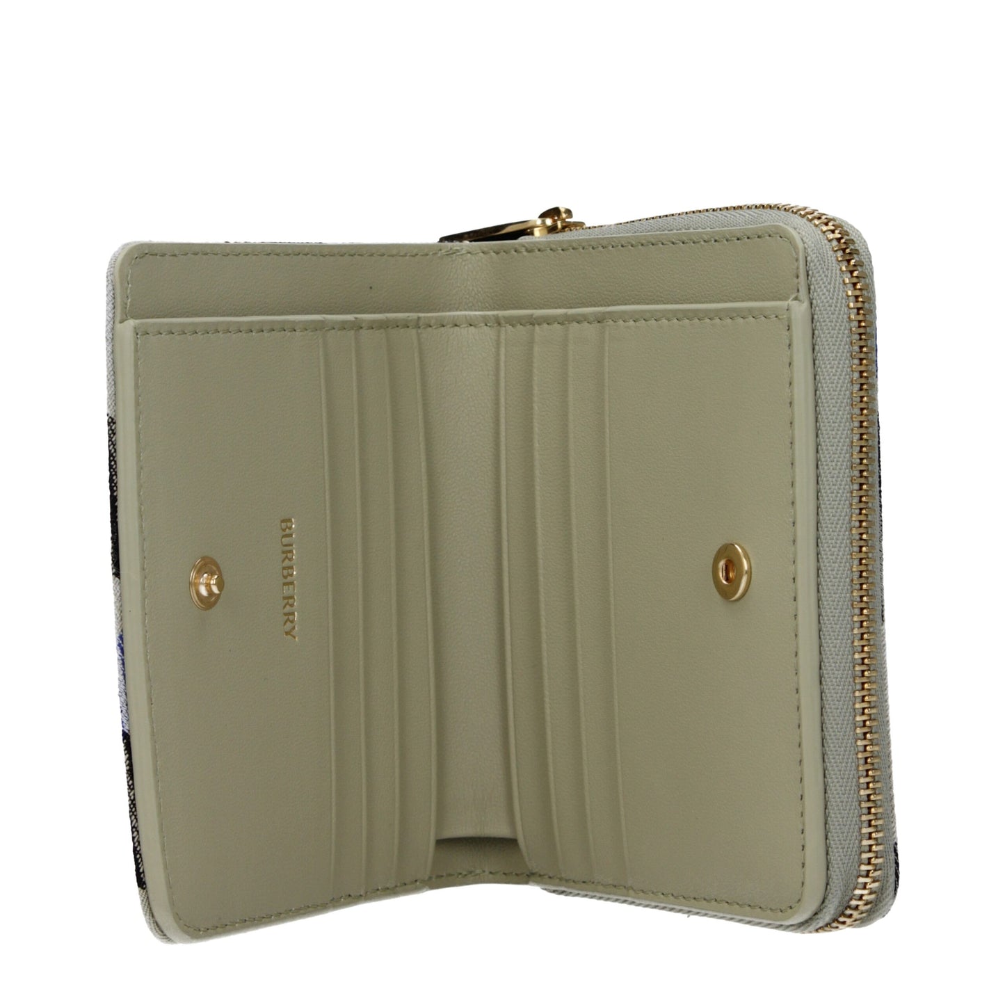 Burberry Beige Fabric Wallet with Check Design