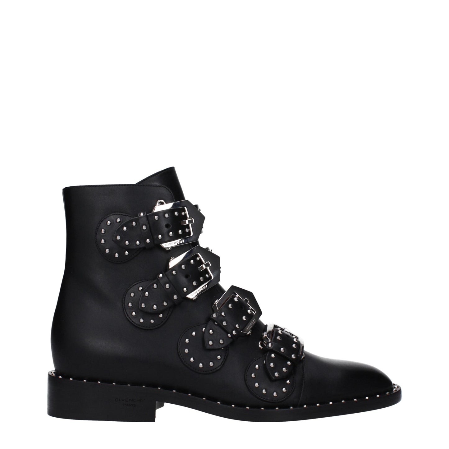 Givenchy Black Leather Ankle Boots with Studs