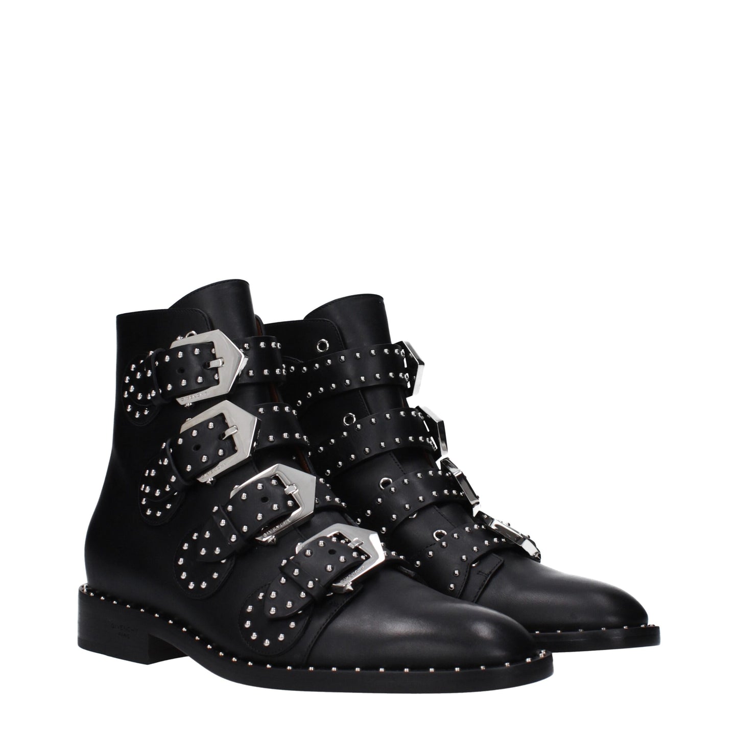 Givenchy Black Leather Ankle Boots with Studs