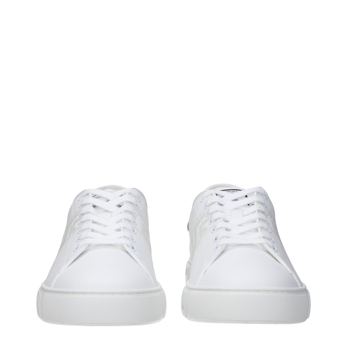 Versace White Leather Sneakers: Bold Statement Footwear