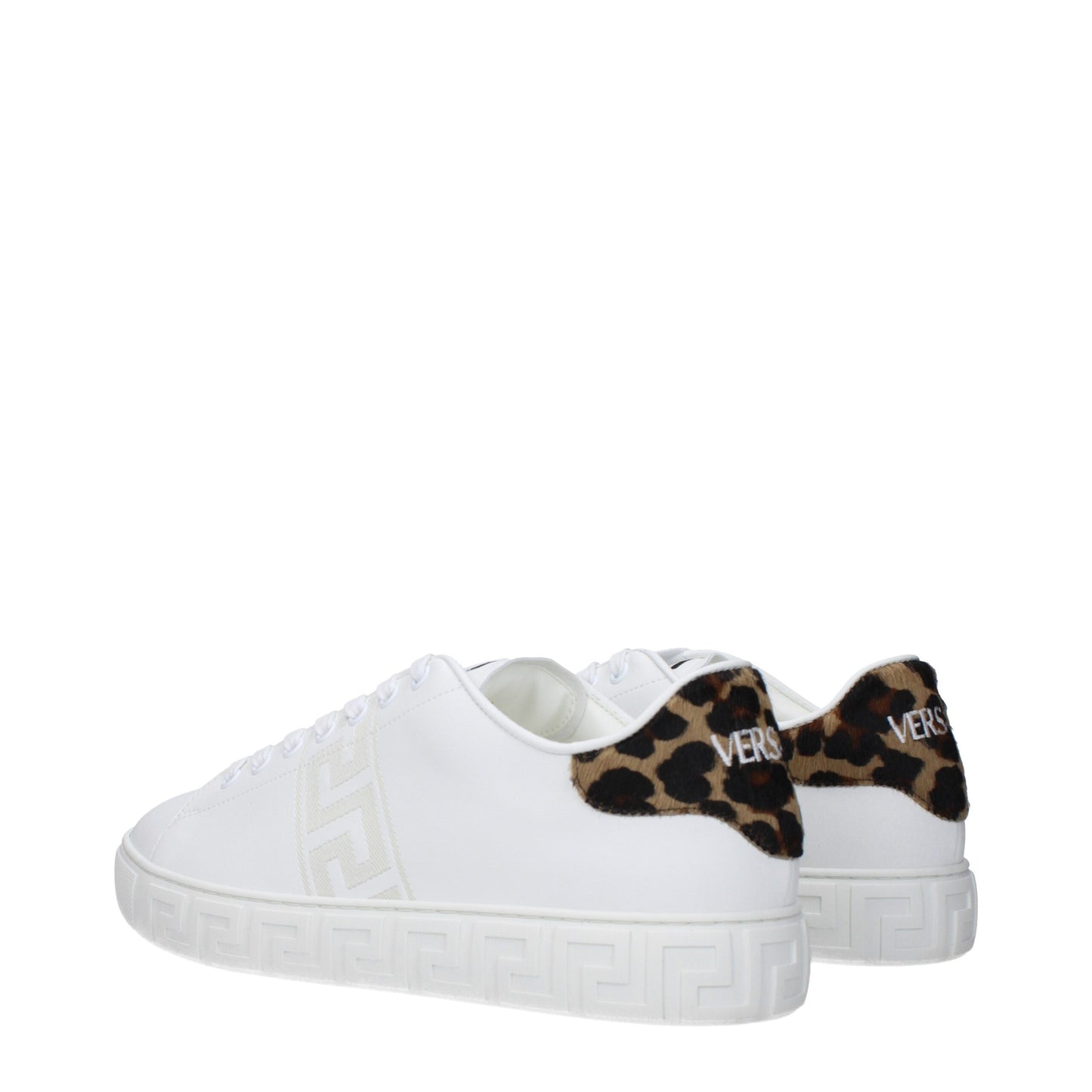 Versace White Leather Sneakers: Bold Statement Footwear