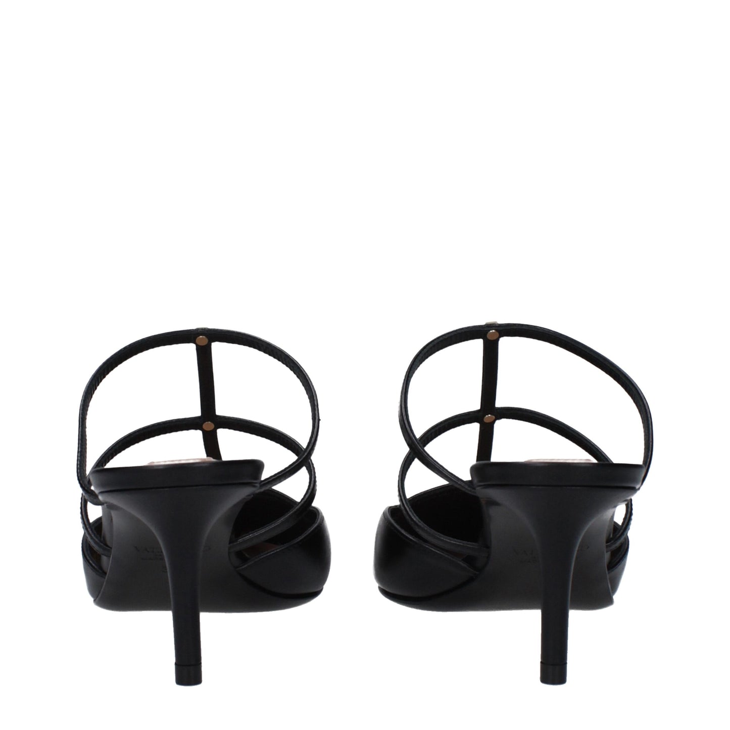 Valentino Garavani Black Leather Sandal with Studs