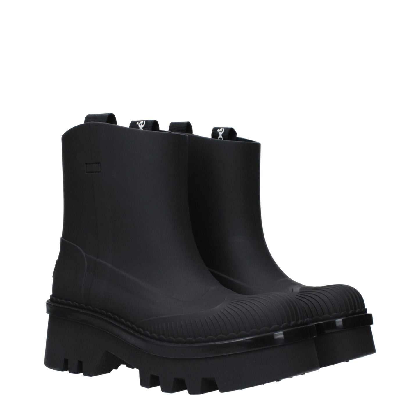 Chloé Black Rubber Raina Ankle Boots