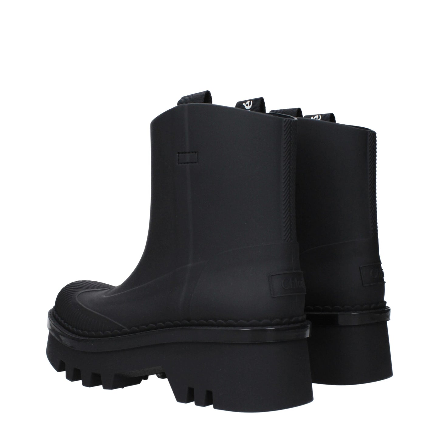 Chloé Black Rubber Raina Ankle Boots