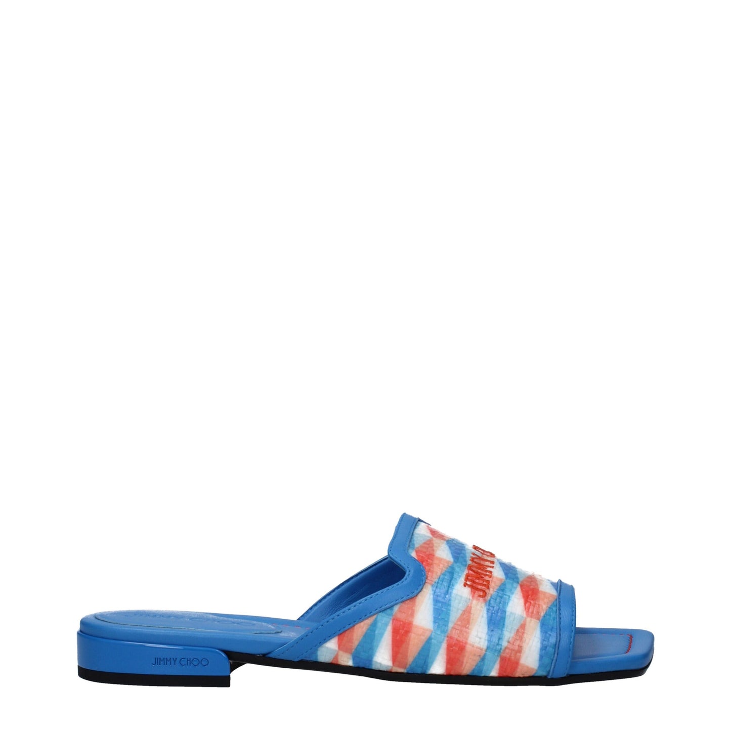 Jimmy Choo Light Blue Leather Flat Sandals