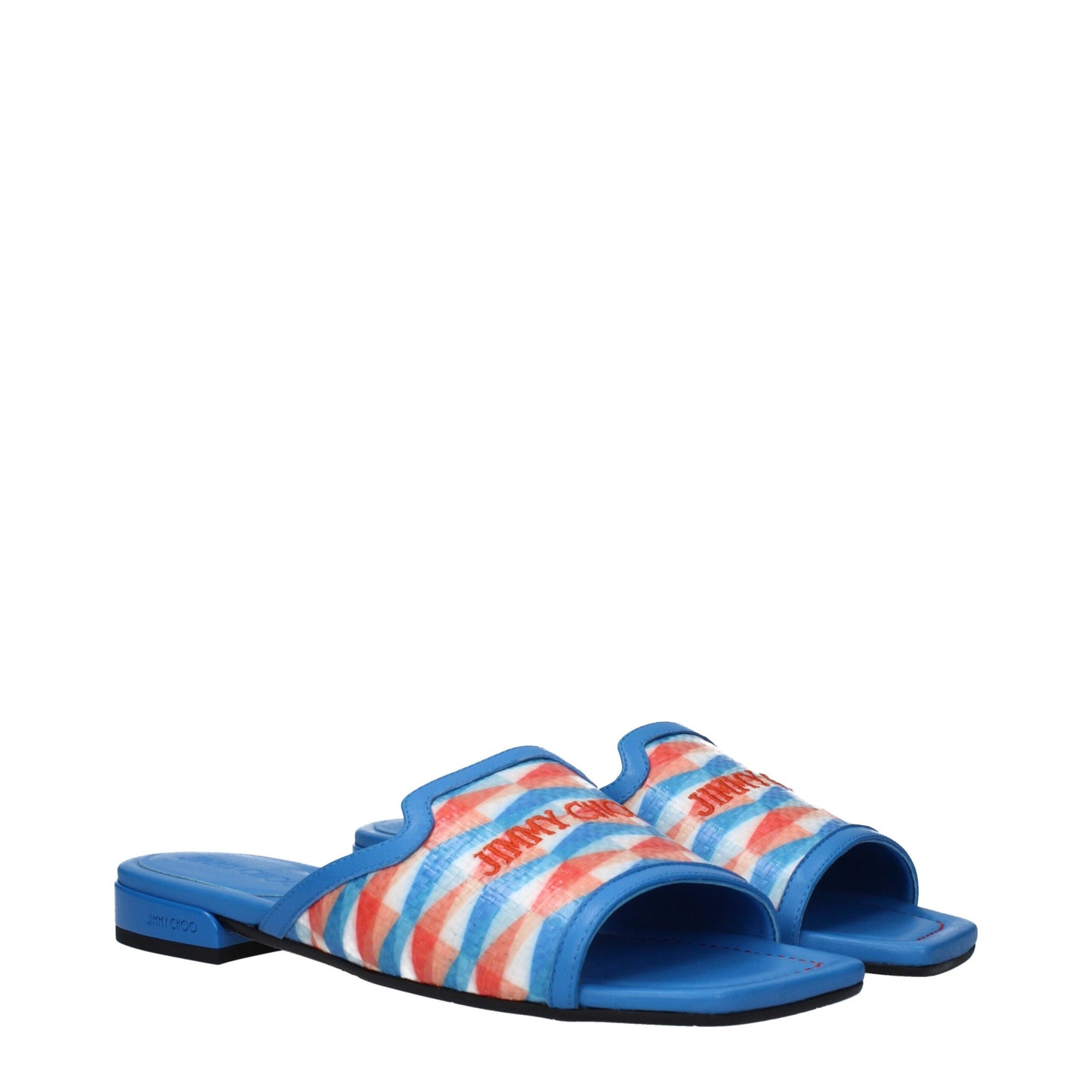 Jimmy Choo Light Blue Leather Flat Sandals