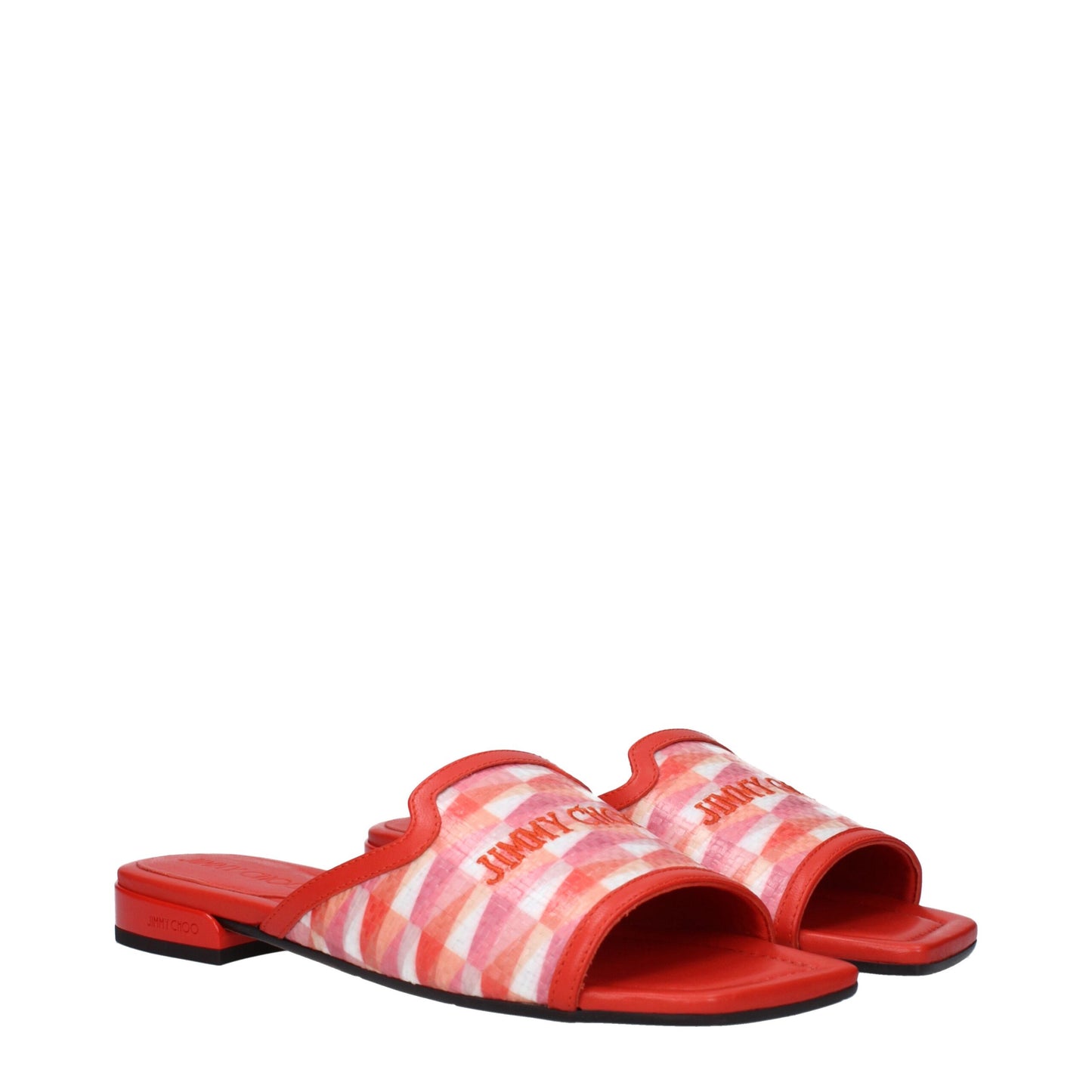 Jimmy Choo Orange Leather Flat Sandals - Effortlessly Elegant Comfort