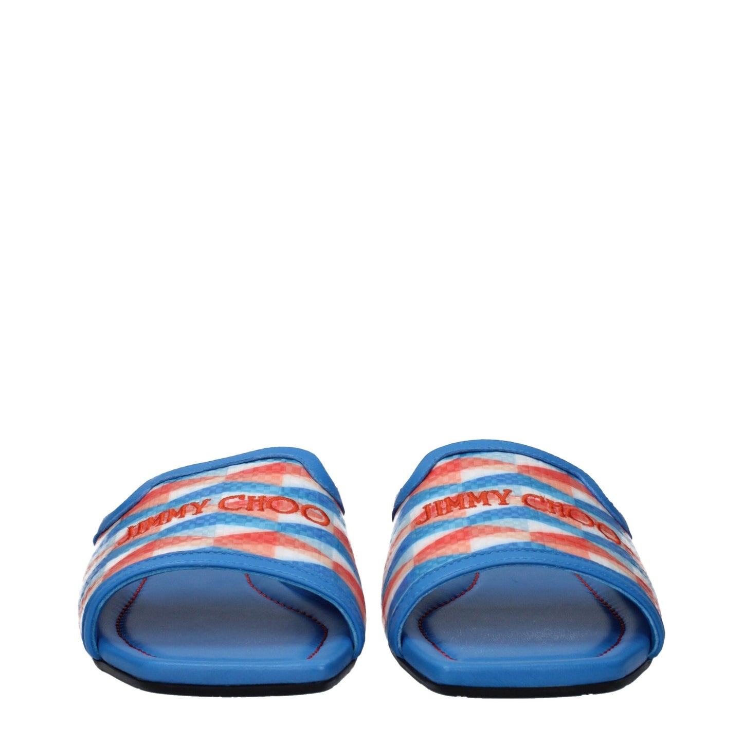 Jimmy Choo Light Blue Leather Flat Sandals