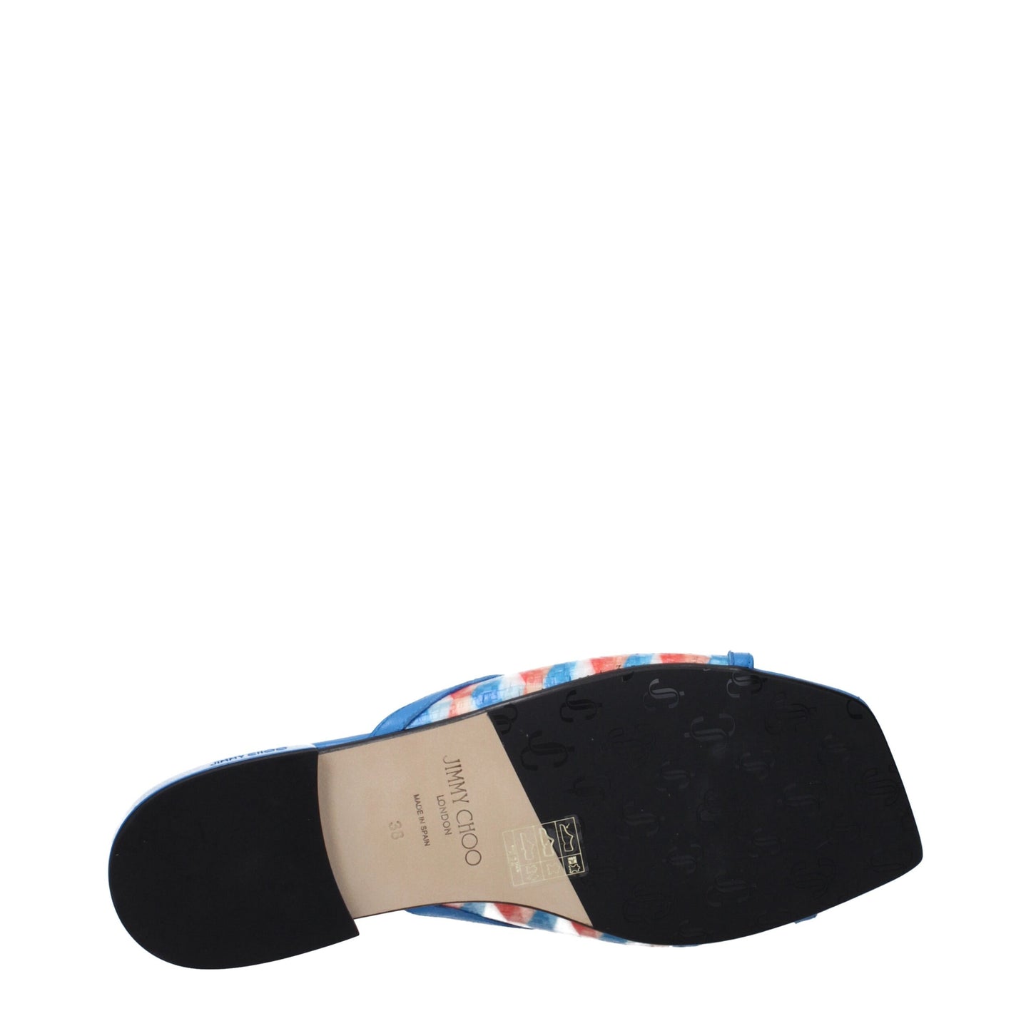 Jimmy Choo Light Blue Leather Flat Sandals