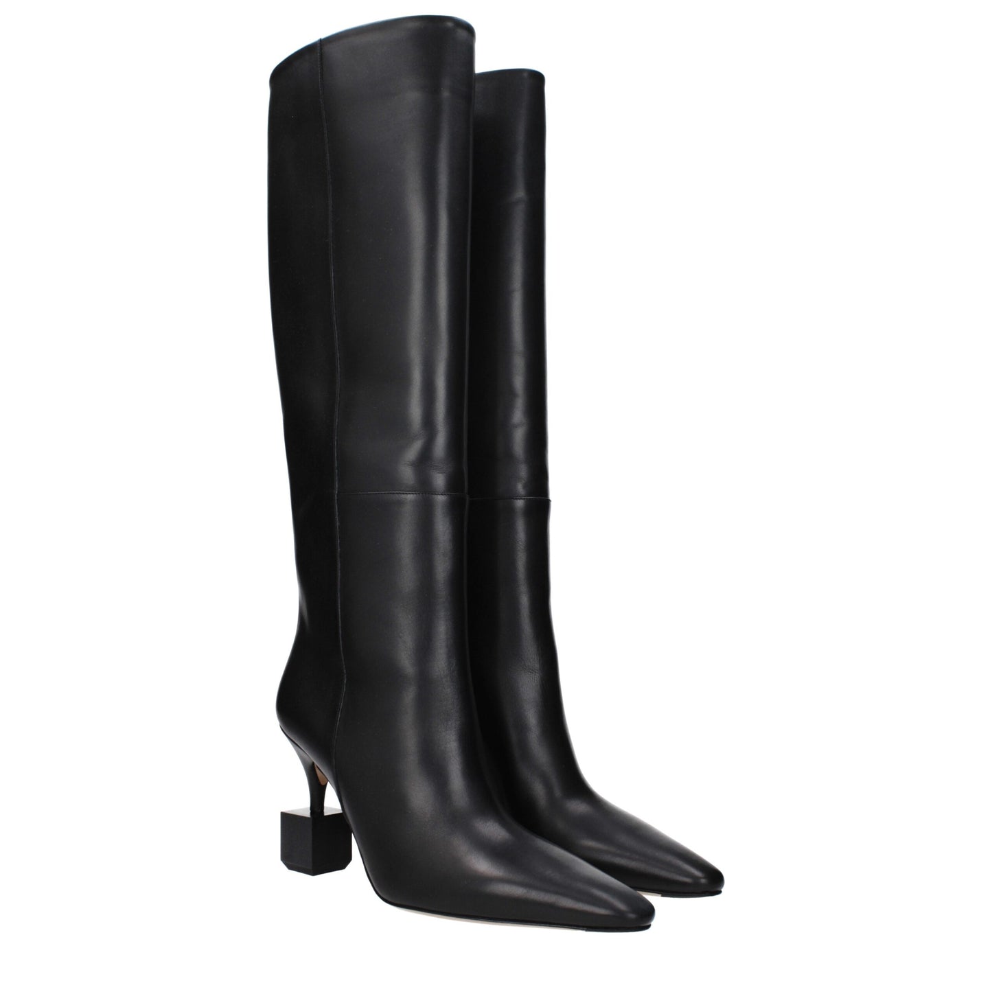 Jacquemus Black Leather Boot with Vintage Effect