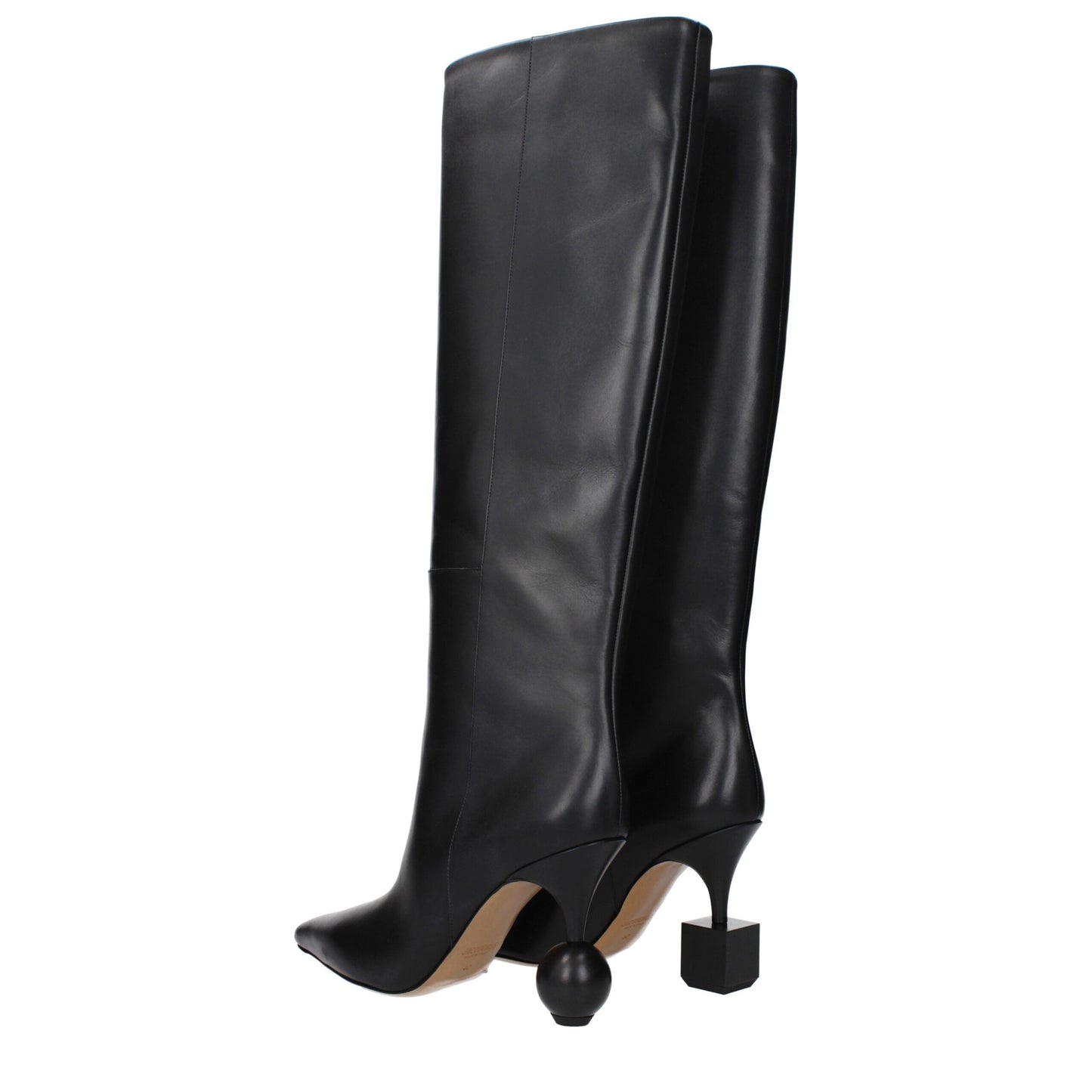 Jacquemus Black Leather Boot with Vintage Effect