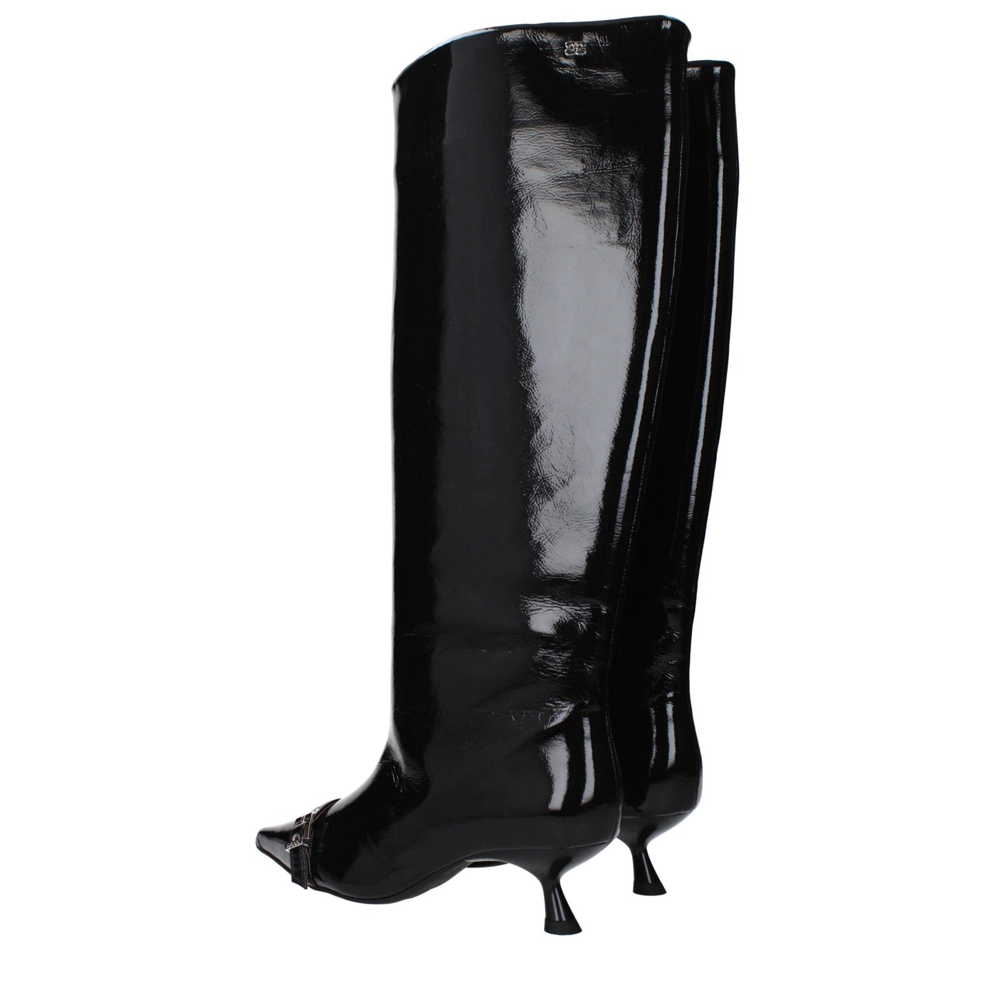 Ganni Black Patent Leather Boot