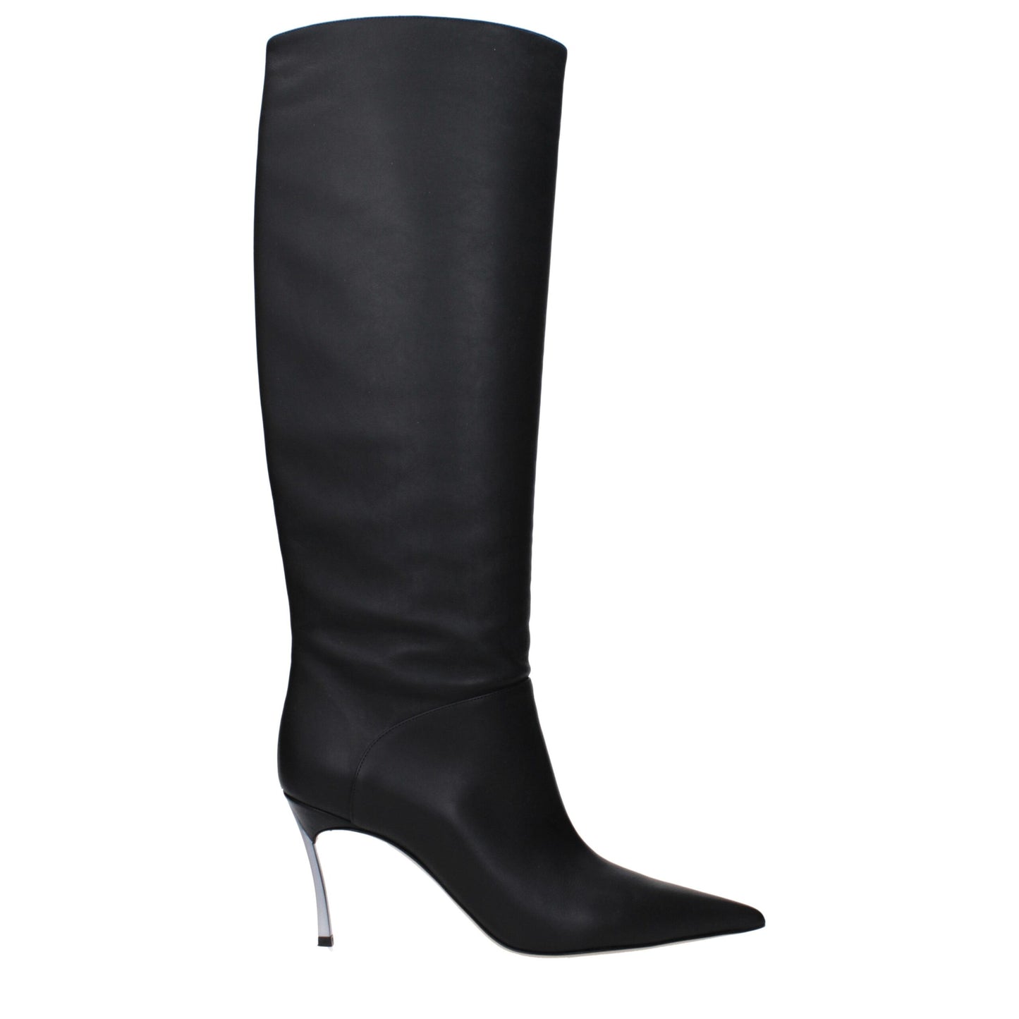 Casadei Black Leather Boot - Elegant Style with High Heel