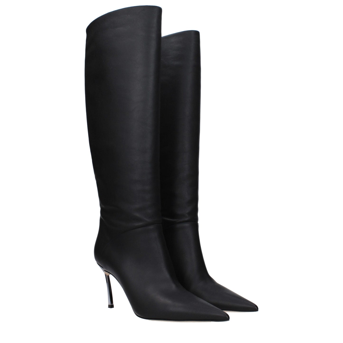 Casadei Black Leather Boot - Elegant Style with High Heel