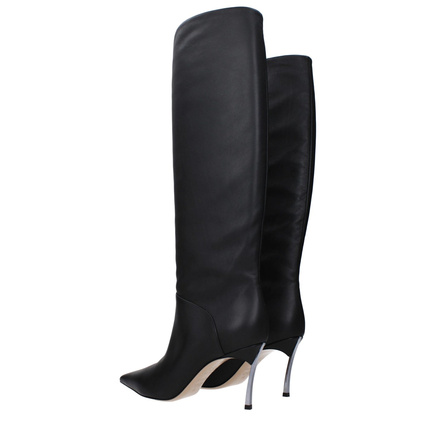 Casadei Black Leather Boot - Elegant Style with High Heel