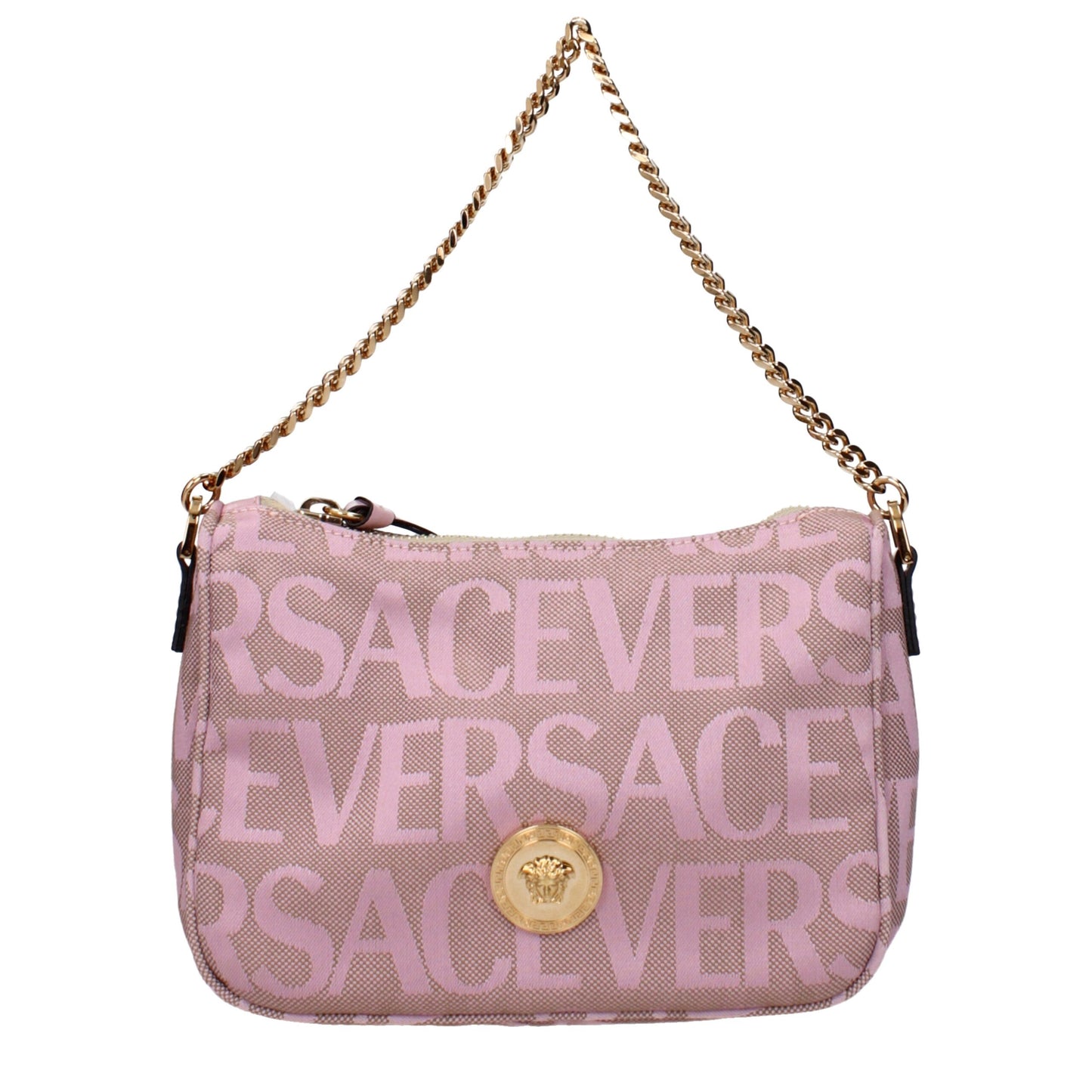 Versace Pink Fabric Handbag - Statement Elegance in Luxury