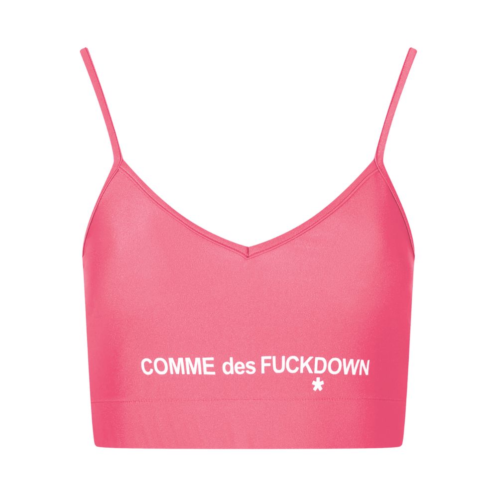 Comme Des Fuckdown Pink Polyester Top & T-Shirt