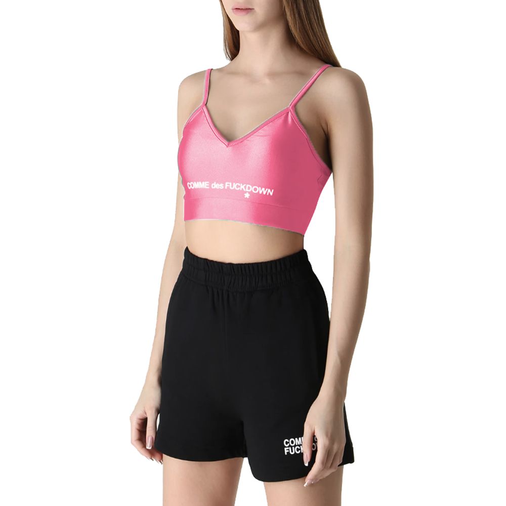 Comme Des Fuckdown Pink Polyester Top & T-Shirt