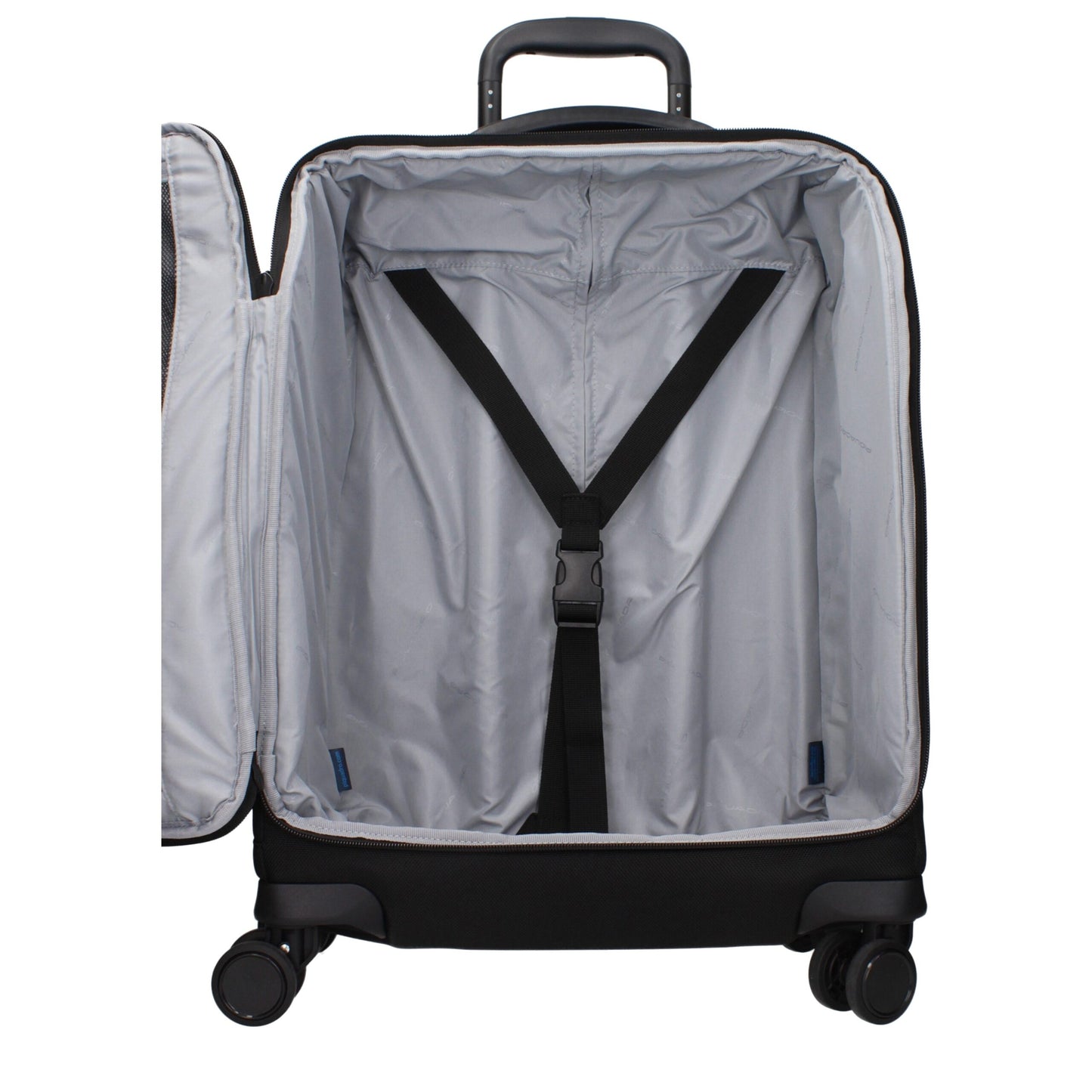 Piquadro Black Fabric Trolley Luggage