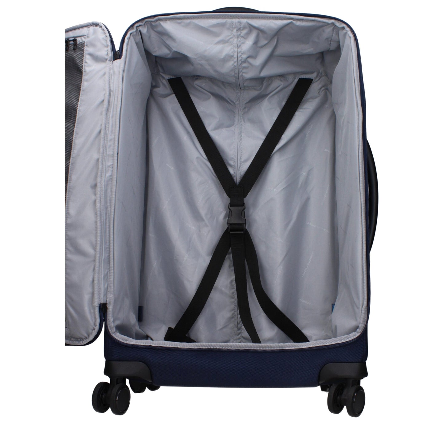 Piquadro Blue Fabric Wheelie Travel Trolley