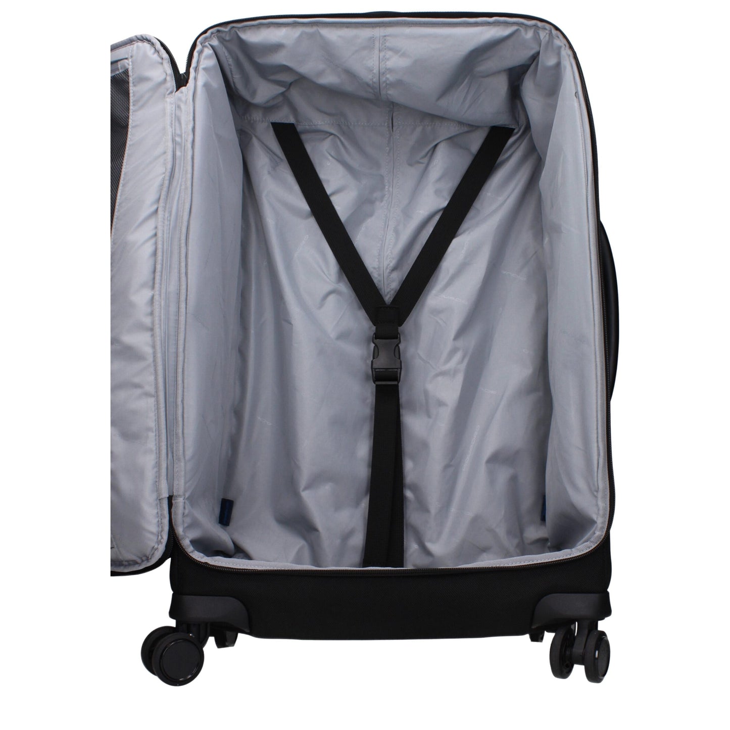 Piquadro Black Fabric Trolley Luggage