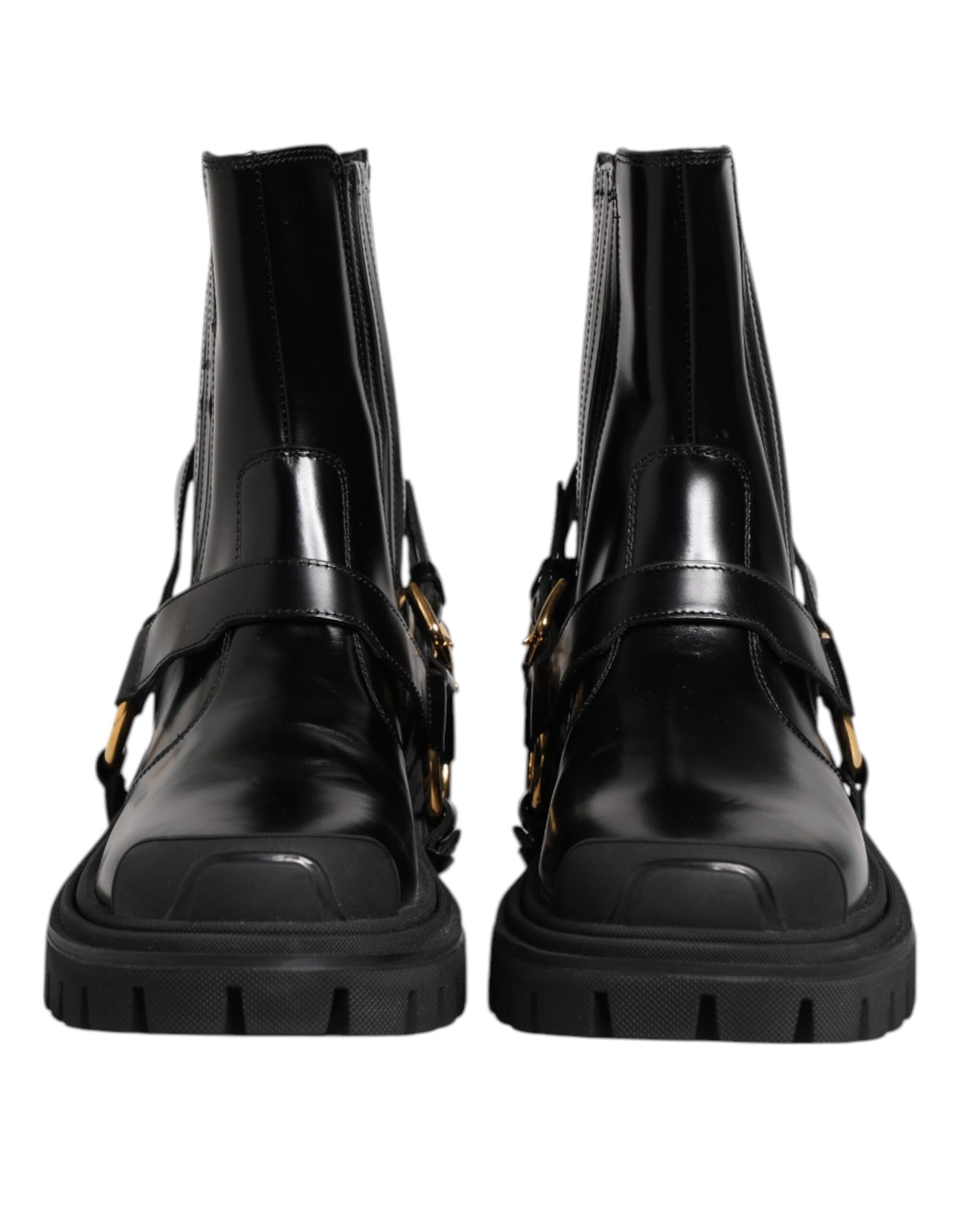 Dolce & Gabbana Black Leather Chelsea Men Short Boots