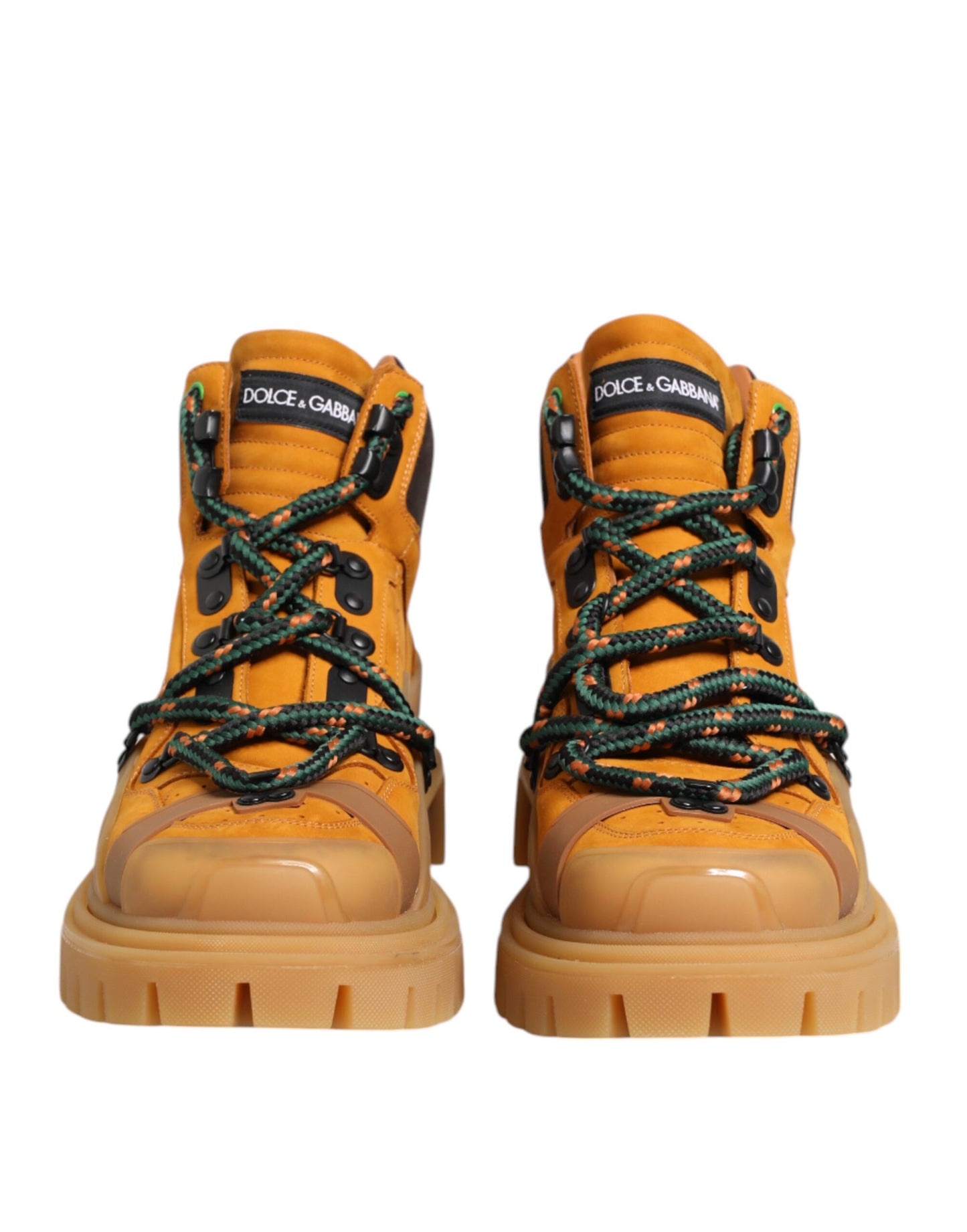 Dolce & Gabbana Orange Lace Up Trekking Ankle Boots